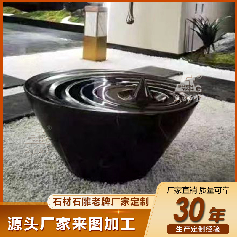 中式庭院石雕水钵